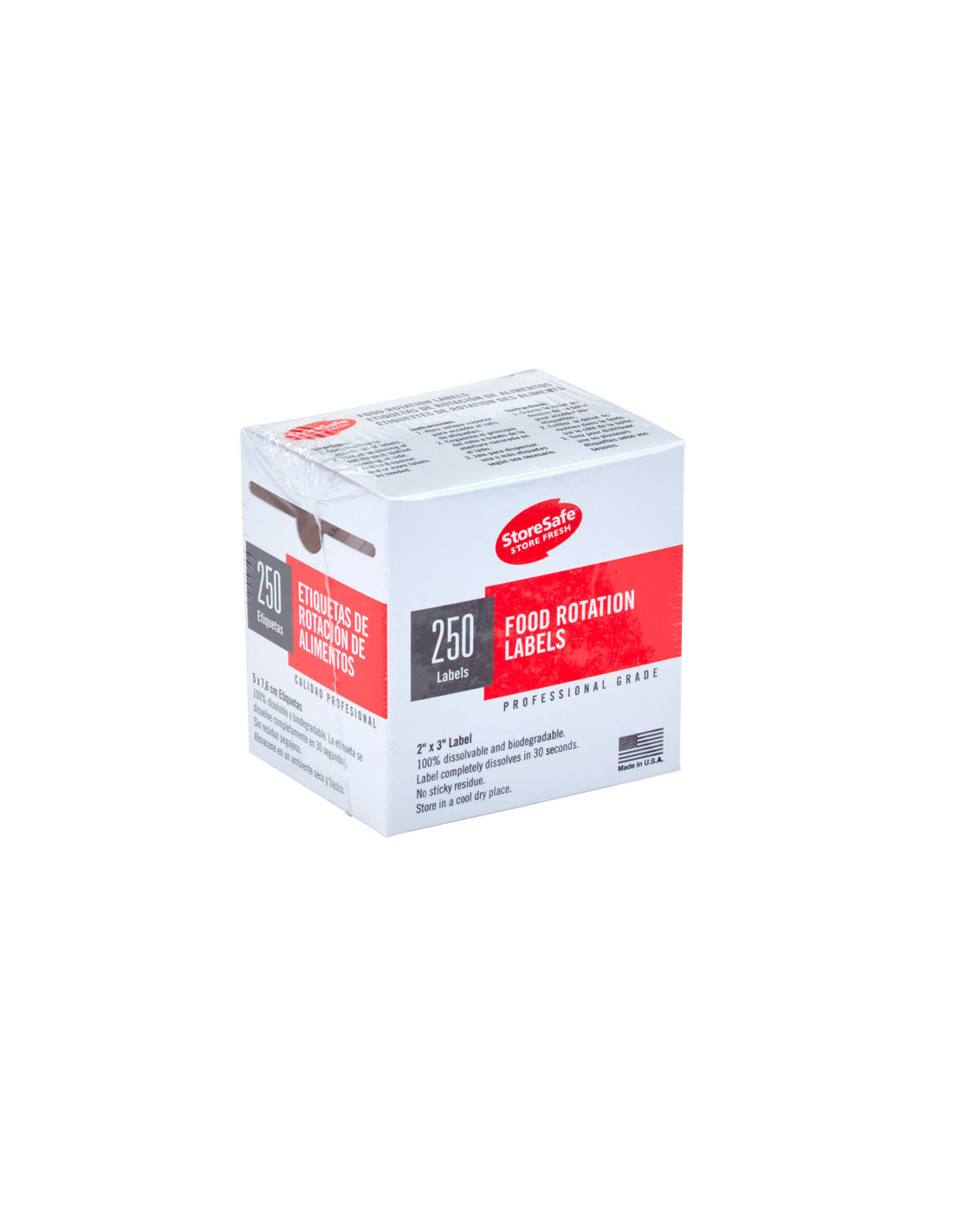 CAMBRO - 1252SLINB250 - Etiquetas disolubles - 3 x 5 cm - Blanco
