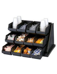 CAMBRO - 12RS12-110 - Soporte con 12 recipientes - 64,8 x 54,3 x 36,2 cm - Negro