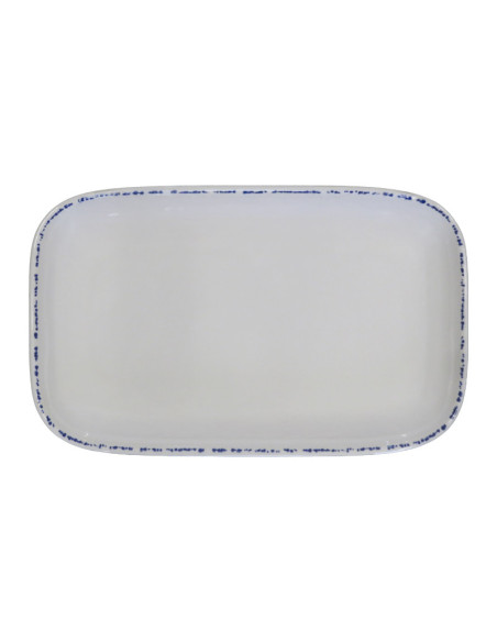 ADRIER - MORP3019-BLU Pack de 6 Unidades - Colección Cobalt - Plato rectangular - 30,3 x 18,9 cm x 3 cm alto