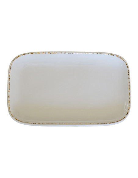 ADRIER - MORP3019-BEI Pack de 6 Unidades - Colección Dune - Plato rectangular - 30,3 x 18,9 cm x 3 cm alto