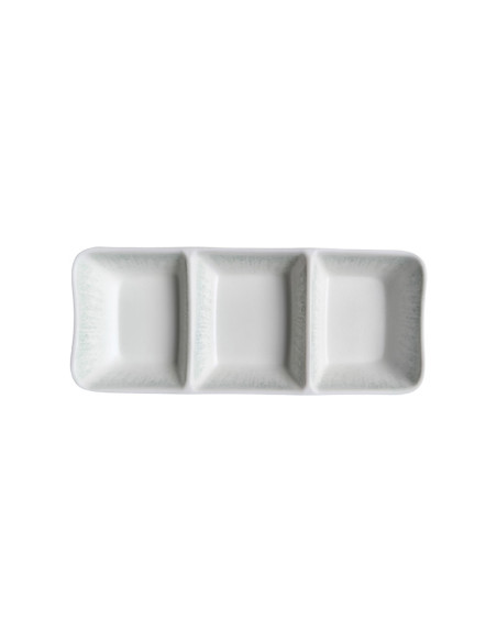 ADRIER - SRCTB19482-BRU Pack de 48 Unidades - Colección Bruma - Cuenco rectangular 3 compartimentos - 19 x 8 cm x 2,5 cm alto