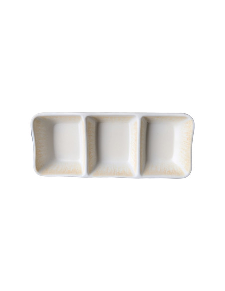 ADRIER - SRCTB19482-GIN Pack de 48 Unidades - Colección Ginger - Cuenco rectangular 3 compartimentos - 19 x 8 cm x 2,5 cm alto