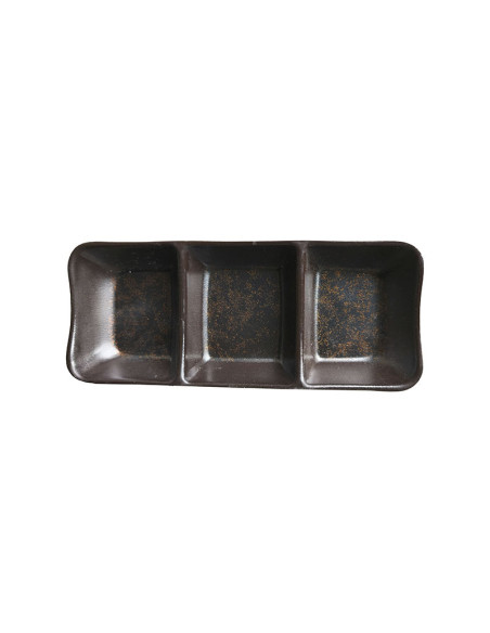 ADRIER - SRCTB19482-ORI Pack de 48 Unidades - Colección Orion - Cuenco rectangular 3 compartimentos - 19 x 8 cm x 2,5 cm alto