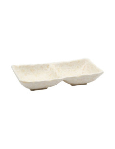 ADRIER - SRCTB17085-MBK Pack de 24 Unidades - Colección Terral - Cuenco rectangular con 2 compartimentos - 17 x 8,5 x 3,5 cm