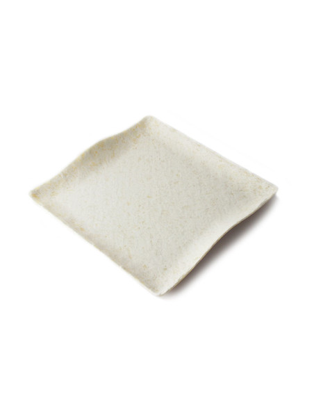 ADRIER - SQP2828-MBK Pack de 6 Unidades - Colección Terral - Plato cuadrado con borde ondeado - 28 x 28 x 2,5 cm