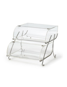 Exhibidor de Pasteles Rosseto en Dos Niveles Acrílico Ligero