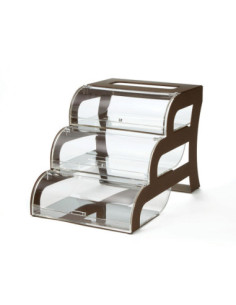 Vitrina Expositora de Pastelería Rosseto con Acero Bronce Apilable