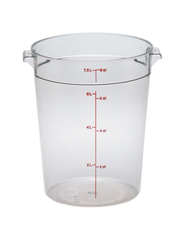 CAMBRO - RFSCW8-135 - Recipiente redondo 7,6 L - 25,2 x 25,2 cm - Transparente (Tapa no incluida)