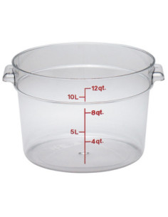 CAMBRO - RFSCW12-135 - Recipiente redondo 11,4 L - 37,8 x 37,8 cm - Transparente (Tapa no incluida)