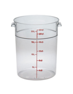CAMBRO - RFSCW22-135 - Recipiente redondo 20,8 L - 37,8 x 37,8 cm - Transparente (Tapa no incluida)