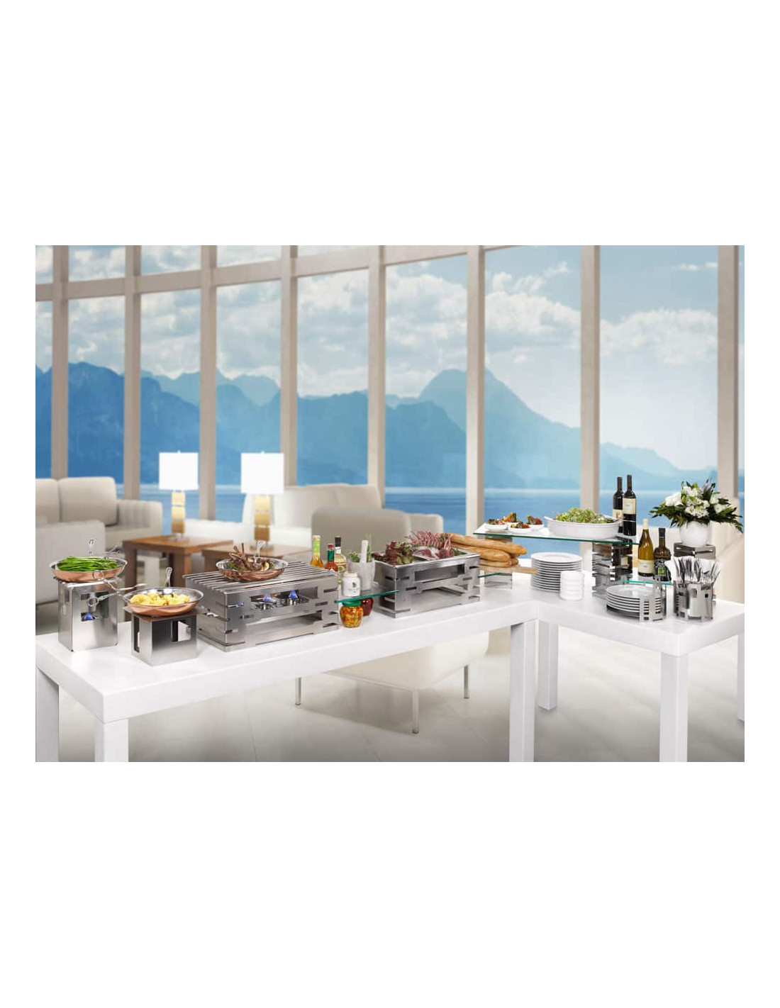 Kit Calentador Multi Chef Rosseto Acero Inoxidable Asador