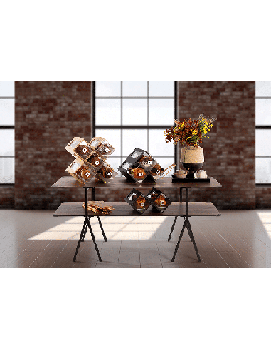 Vitrina Expositora Rosseto en Bambú con Cajones