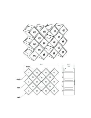 Vitrina para Pastelería Triple Negro Apilable Rosseto