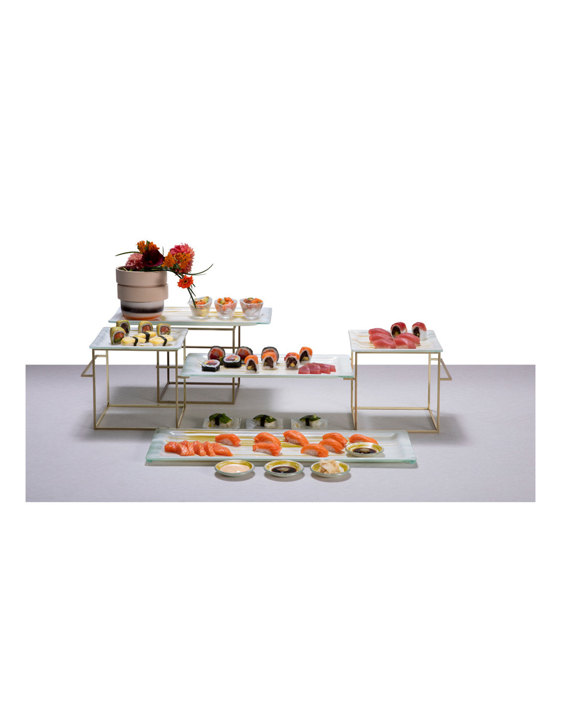 Platos Mini Aromáticos Dorados Rosseto para Buffet Premium