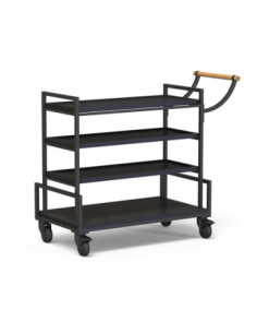 Carro de Servicio Modulite Marco Negro Rosseto