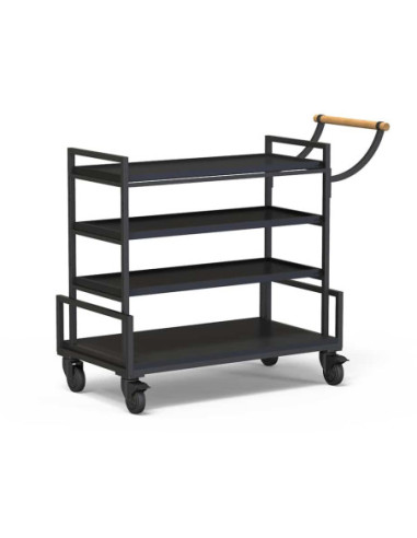 Carro de Servicio Modulite Marco Negro Rosseto