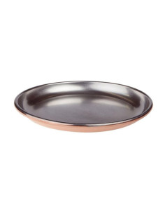 Bandeja para mariscos de cobre estañado a mano, lisa, de 2 mm