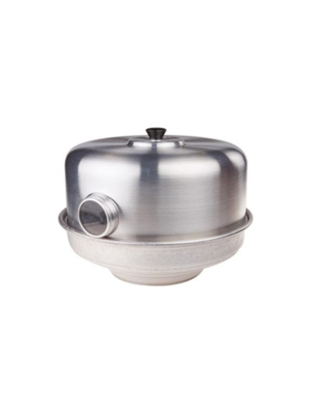 Horno con ojo con difusor de llama de acero inoxidable y moldes para tartas 10/10, diámetro 35cm