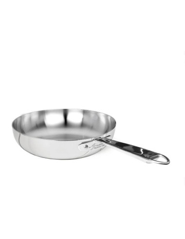 Sartén acampanada de aluminio 1907 de 3 capas de alto brillo, para inducción con un mango, diámetro 28 cm