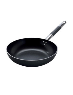 Sartén acampanada de aluminio antiadherente AlBlack de 3 mm, para inducción, con mango frío, diámetro 32 cm