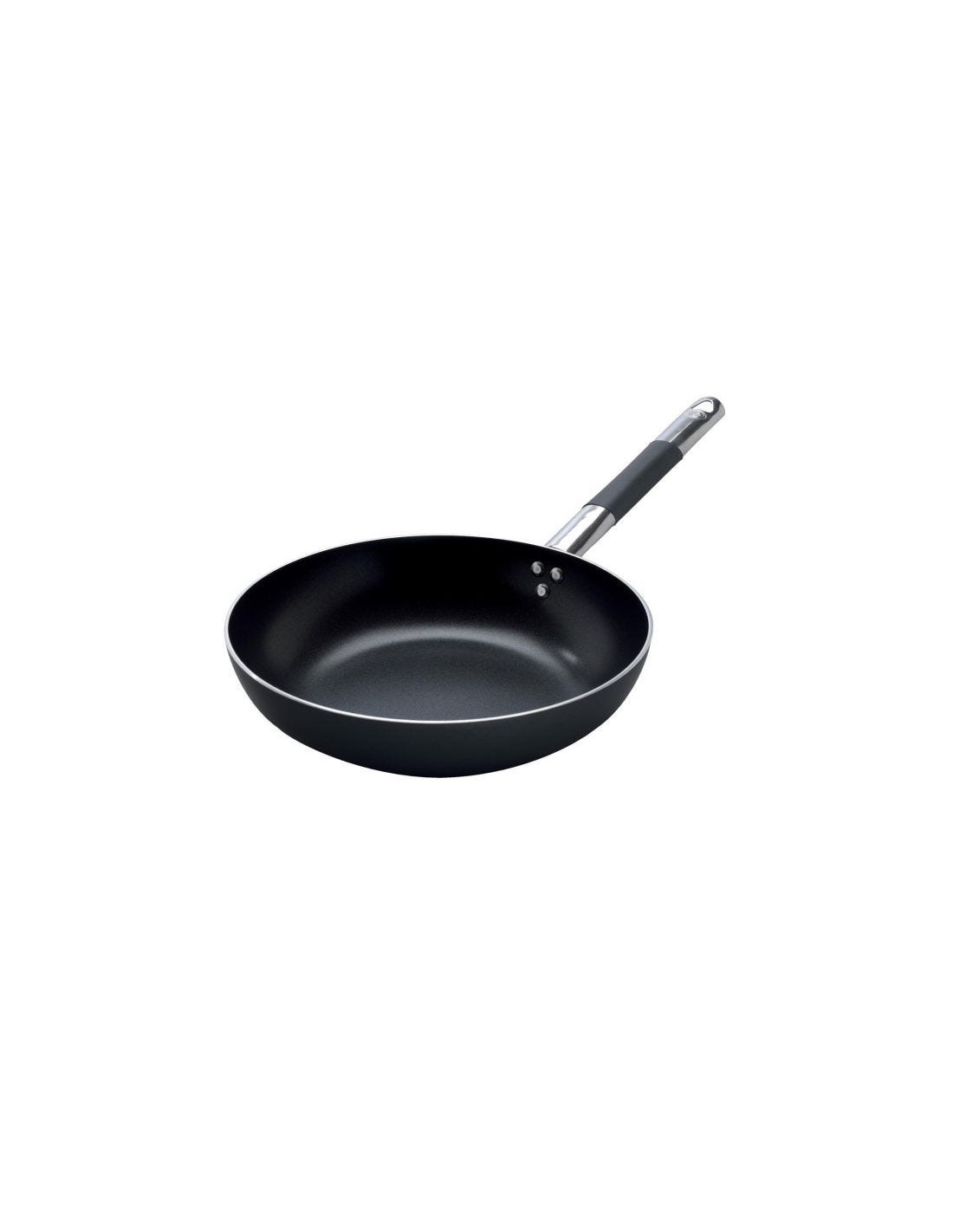 Sartén acampanada de aluminio antiadherente AlBlack de 3 mm, para inducción, con mango frío, diámetro 32 cm