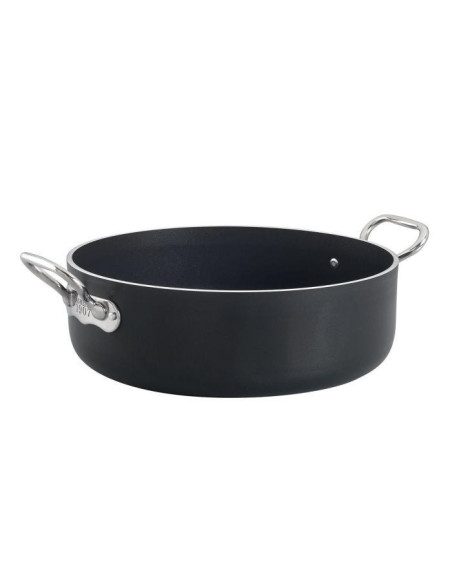 Cacerola baja AlBlack 1907 en aluminio antiadherente de 5mm, dos asas, diámetro 28cm