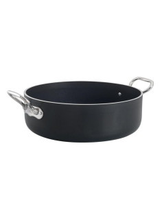 Cacerola baja AlBlack 1907 en aluminio antiadherente de 5mm, dos asas, diámetro 24cm