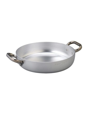 Sartén de aluminio de 3 mm para inducción, dos asas, diámetro 32 cm