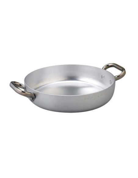 Sartén de aluminio de 3 mm para inducción, dos asas, diámetro 32 cm
