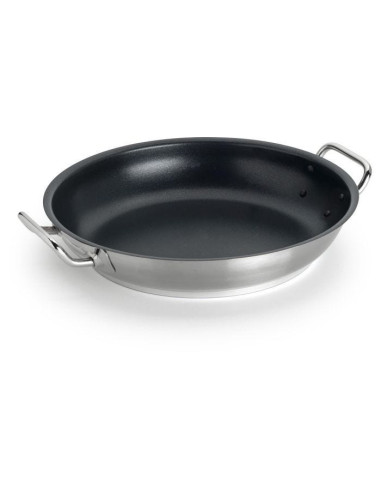 Sartén antiadherente de acero inoxidable para inducción, dos asas, diámetro 24cm