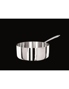 Cacerola baja Alu-inox 1907 3 capas pulidas, para inducción con un mango, diámetro 24cm