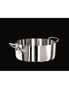 Cacerola baja Alu-inox 1907 3 capas brillante, para inducción con dos asas, diámetro 24cm