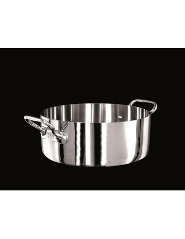Cacerola baja Alu-inox 1907 3 capas brillante, para inducción con dos asas, diámetro 20cm