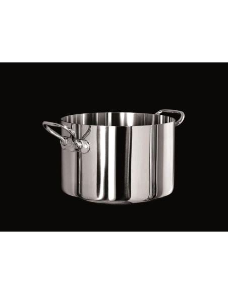 Cacerola Alu-inox 1907 de 3 capas de alto brillo, para inducción con dos asas, diámetro 32 cm