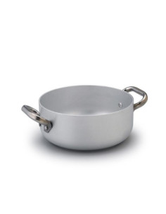 Cacerola baja en aluminio de 3mm para inducción, dos asas, diam. 28cm