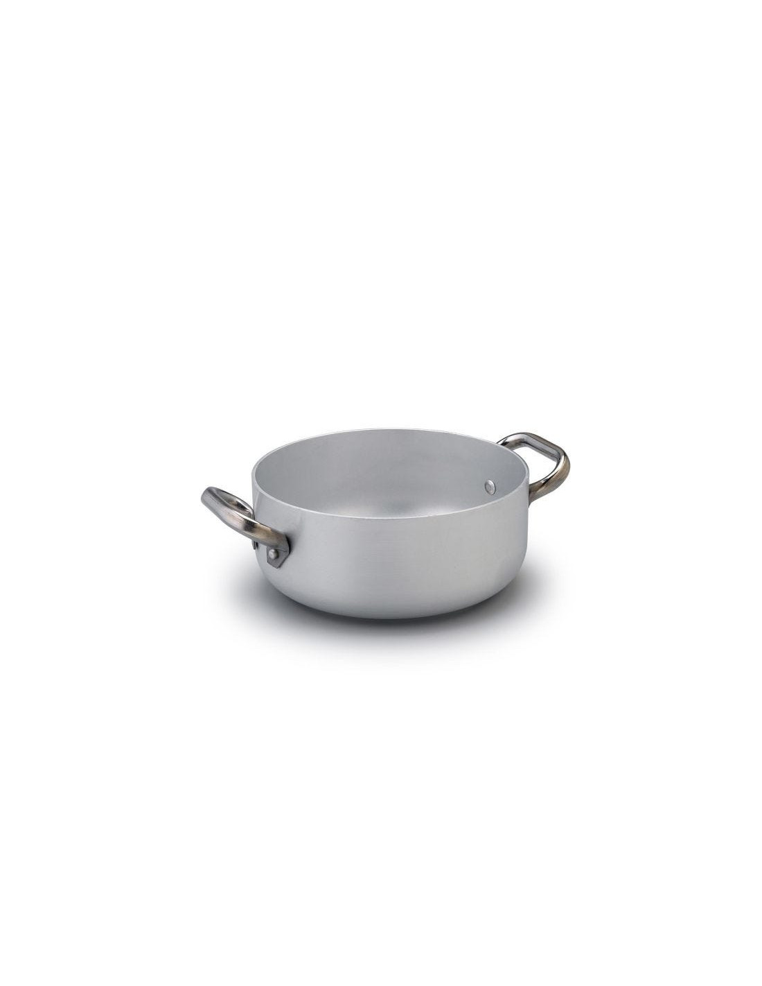 Cacerola baja en aluminio de 3mm para inducción, dos asas, diam. 28cm