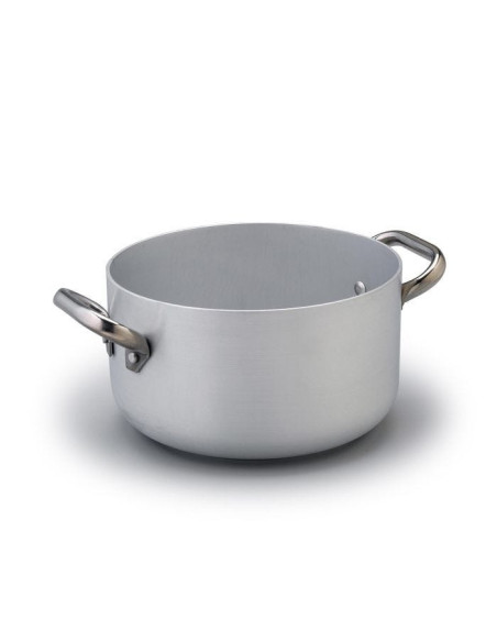 Cacerola de aluminio de 3 mm de espesor para inducción, dos asas, diámetro 20 cm