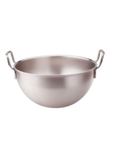 Sartén semiesférica de acero inoxidable con asas, no apta para inducción, diámetro 36 cm