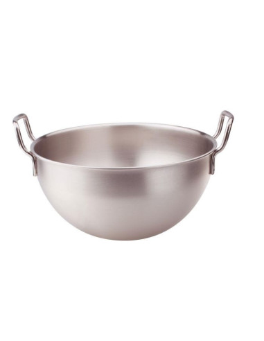 Sartén semiesférica de acero inoxidable con asas, no apta para inducción, diámetro 32 cm