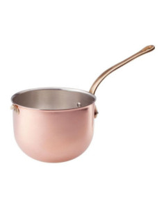 Baño María de cobre estañado, 18 cm de diámetro