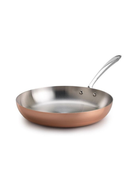Sartén trilaminada de cobre para inducción con un asa, diámetro 28 cm
