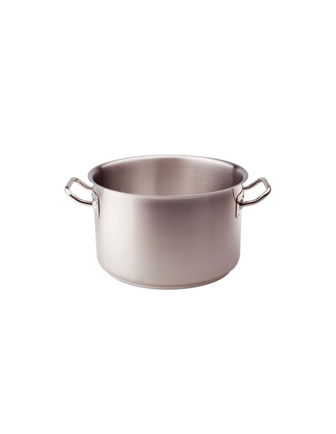 Cacerola alta de acero inoxidable para inducción, dos asas, diámetro 18cm
