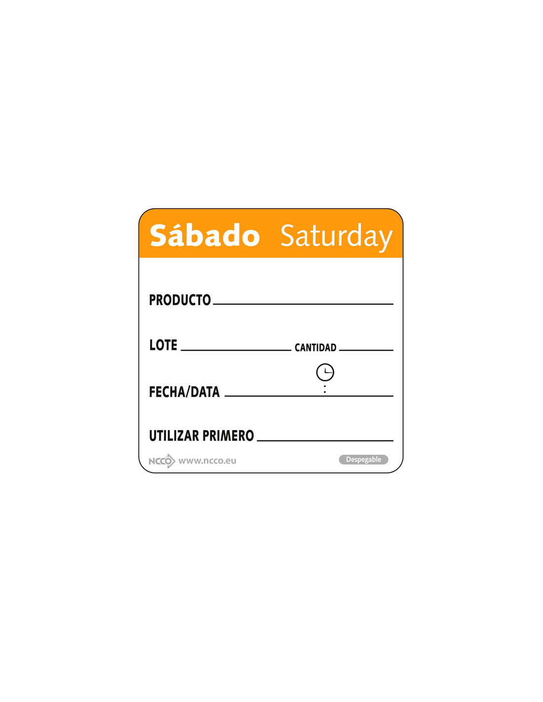 NCCO SRIDU2206 - Rollo de 500 etiquetas SÁBADO | Mejora Gestión 