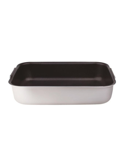 Bandeja rectangular para asar en aluminio antiadherente de 3 mm con esquinas redondeadas, dim. 40x28cm