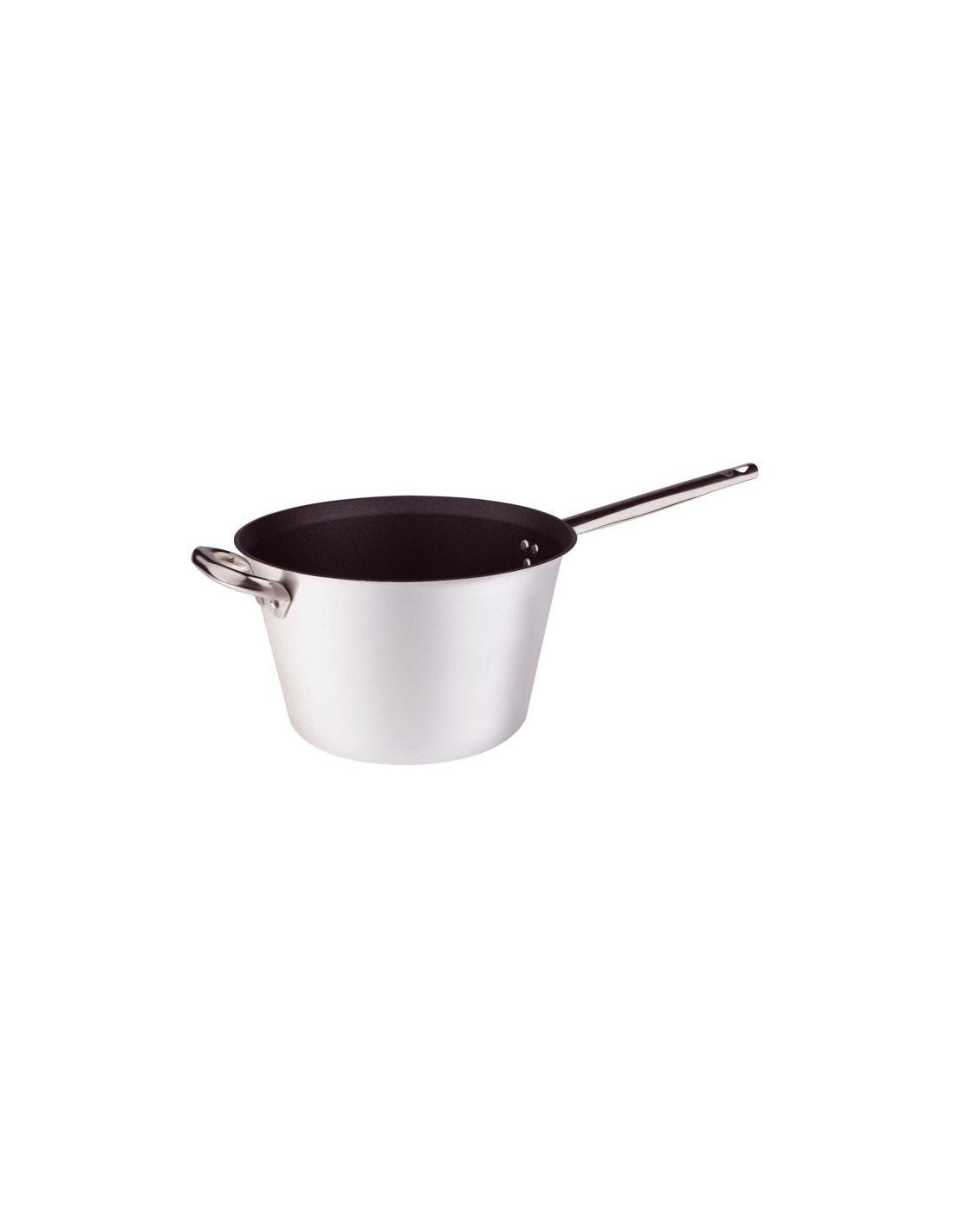 Olla para polenta de aluminio antiadherente de 3 mm con asa y empuñadura, diámetro 30 cm
