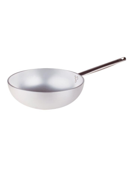 Wok radiante con fondo plano de aluminio de 5 mm, diámetro 28 cm