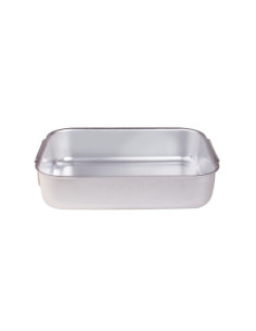 Asador rectangular pesado en aluminio de 3mm con esquinas redondeadas, tamaño 36x26cm