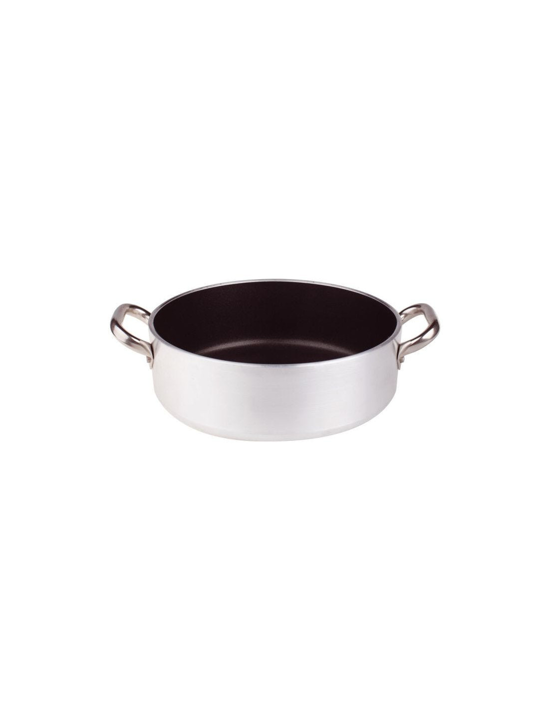 Cacerola baja de aluminio antiadherente de 5 mm con dos asas, diámetro 20 cm