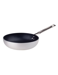 Sartén alta de aluminio antiadherente con mango de acero inoxidable, diámetro 24 cm.