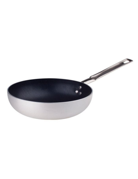 Sartén alta de aluminio antiadherente con mango de acero inoxidable, diámetro 20cm